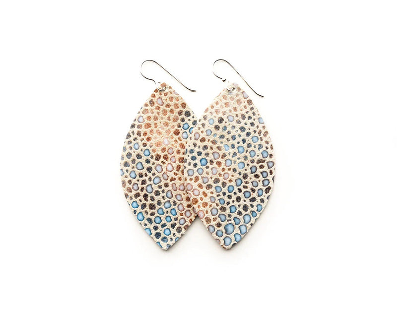 Sea Glass Speckled Leather Earrings